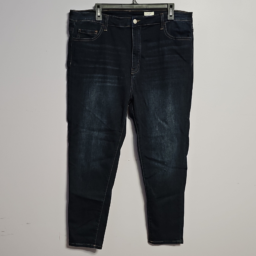 bridge by gly - Indigo Blue Ankle Cropped Pants with‎ Tapered Leg